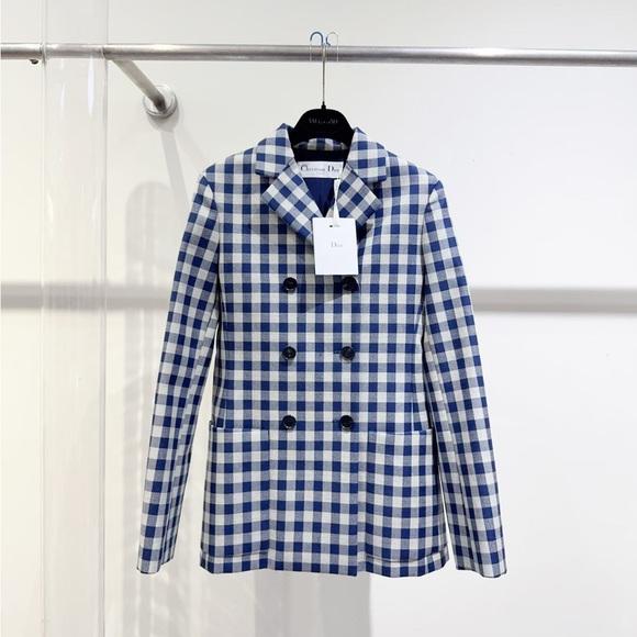 Dior Jackets & Blazers - 🚩steal authentic Dior Checkered Blue and White Suit Jacket